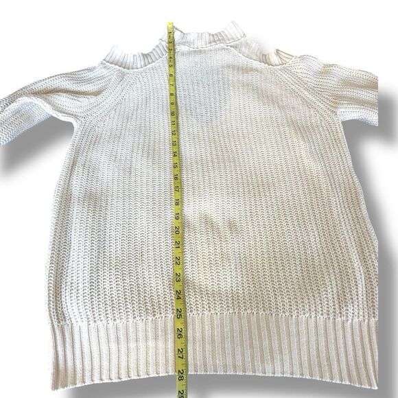 Free People Sweater Women’s Half Moon Bay Ivory Cold Shoulder Oversized XS - Picture 7 of 7